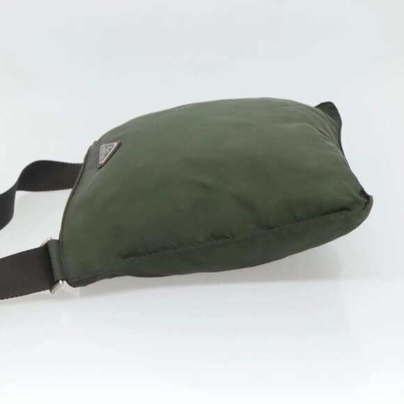 PRADA Shoulder Bag Nylon Khaki Silver Auth - Picture 4 of 15